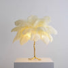 All copper ostrich feather table lamp