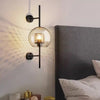 Retro bedside glass long pole wall lamp