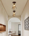 Walnut grain glass corridor ceiling lamp