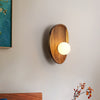 Vintage solid wood bedside corridor wall lamp