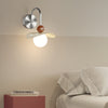 Cream style movable bedside wall lamp