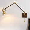 Medieval Wabi-sabi style brass retro glass bedroom bedside adjustable dining room living room decorative wall lamp