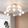 Cream Style Solid Wood Magic Bean Chandelier