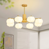 Solid wood cream style cotton chandelier