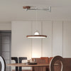 Walnut wood grain ceiling lamp with movable swing arm