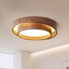 Japanese walnut color double-layer ceiling lamp