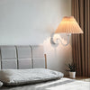 Pleated fabric bedroom bedside wall lamp