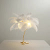 All copper ostrich feather table lamp