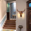 Solid wood cow head aisle wall lamp