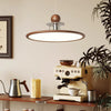 Walnut color flying saucer chandelier