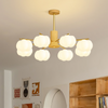 Solid wood cream style cotton chandelier