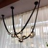 Postmodern creative restaurant leather belt chandelier