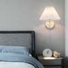 Pleated fabric bedroom bedside wall lamp