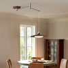 Walnut wood grain ceiling lamp with movable swing arm