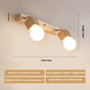 Simple solid wood mirror wall lamp