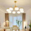 Solid wood cream style cotton chandelier