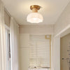 Cream style solid wood ceiling lamp