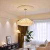 French style living room shell chandelier