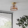 American retro aisle glass ceiling lamp