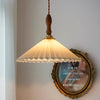 Vintage Pleated Chandelier Walnut