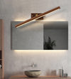 Solid wood long mirror front wall lamp