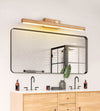 Solid wood long mirror front wall lamp