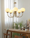 Cream Bauhaus Glass Chandelier