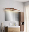 Solid wood long mirror front wall lamp