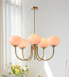 Cream Bauhaus Glass Chandelier