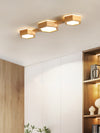 Creative solid wood LED ceiling lamp