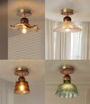 American retro glass corridor ceiling lamp