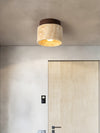 Vintage Wabi-Sabi Style Yellow Travertine Ceiling Lamp