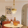 Vintage brass crystal chandelier