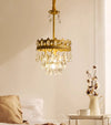 Vintage brass crystal chandelier