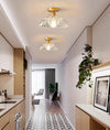 Copper glass corridor ceiling lamp