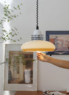 Retractable glass dining pendant light