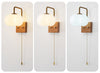 Creative cotton shape solid wood wall lamp