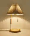 Retro pleated solid wood table lamp