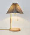 Retro pleated solid wood table lamp