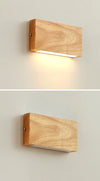 Japanese style LED solid wood wall lamp