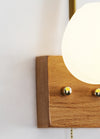 Creative cotton shape solid wood wall lamp