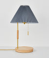 Retro pleated solid wood table lamp