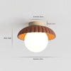 Creative round ball straw hat ceiling lamp