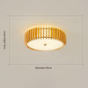 Japanese style solid wood round ceiling lamp