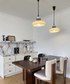 Retractable glass dining pendant light