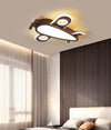 Solid wood aircraft ceiling lamp