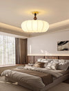 Solid wood fabric bedroom ceiling lamp