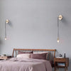 Nordic copper glass bedroom wall lamp