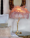 All copper ostrich feather table lamp