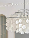 French style living room shell chandelier